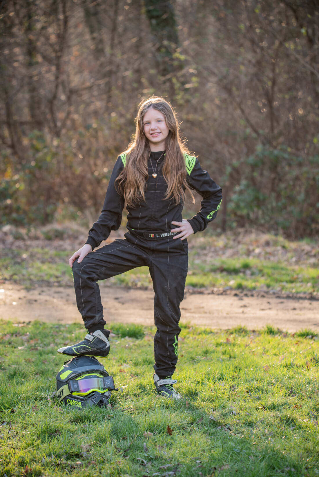 Liz naast de baan
